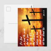 CARTE POSTALE BIBLE TRENDY VERSE JOHN 3:16 CADEAU CHRÉTIEN (Devant / Derrière)