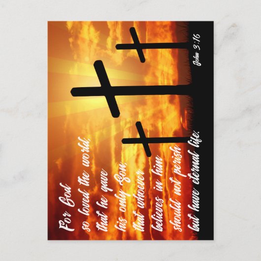 CARTE POSTALE BIBLE TRENDY VERSE JOHN 3:16 CADEAU CHRÉTIEN (Devant)