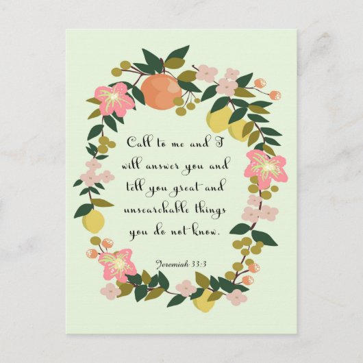 Carte Postale Bible Verse Art - Jérémie 33:3 (Devant)