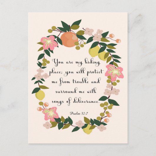 Carte Postale Bible Verse Art - Psaume 32:7 (Devant)