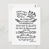 Carte Postale Bible Verse Joshua 1:9 (Devant / Derrière)