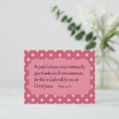 Carte Postale Bible Verse Joyeux Point Rose (Debout devant)