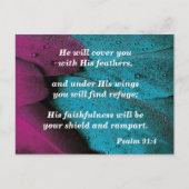 Carte Postale Bible Verse Memory Card Psalm 91:4 Wings of Refuge (Devant)