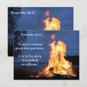 Carte Postale Bible Verse Proverbes 19 11 Patience de la sagesse (Devant / Derrière)