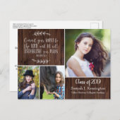 Carte Postale Bible Verse Rustique Christian Graduation | Grange (Devant / Derrière)