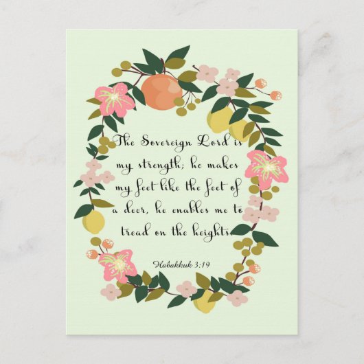 Carte Postale Bible Verses Art - Habakkuk 3:19 (Devant)