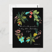 Carte Postale Bible Verses Art - Matthieu 5:9 (Devant / Derrière)