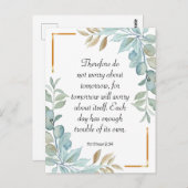 Carte Postale Bible verset vert écriture couronne (Devant / Derrière)