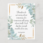 Carte Postale Bible verset vert écriture couronne (Devant)