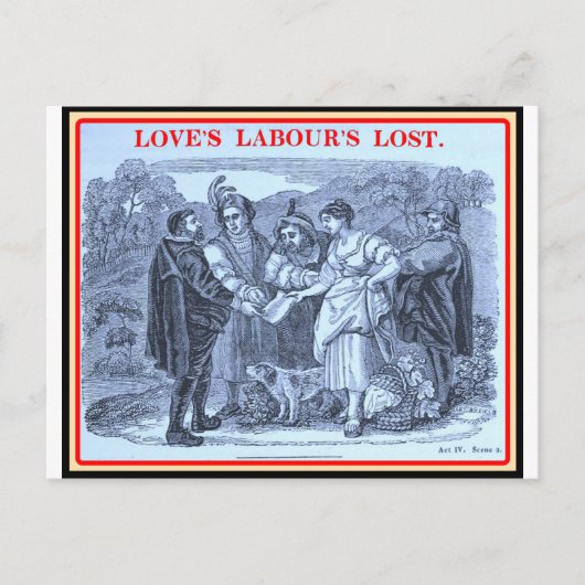 Carte Postale Bibliomania : Shakespeare : Love's Labour (Devant)