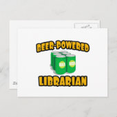 Carte Postale Bibliothécaire alimentée par la bière (Devant / Derrière)