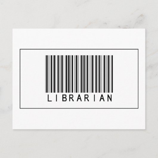 Carte Postale Bibliothécaire de codes à barres (Devant)