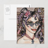 Carte Postale Bibliothécaire Steampunk Steamface (Devant / Derrière)