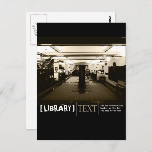 Carte Postale Bibliothèque (Devant / Derrière)