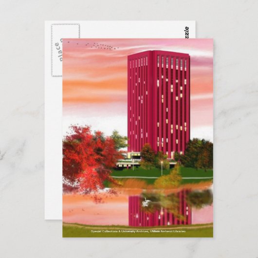 Carte Postale Bibliothèque à l'automne par Tam Nguyen (Devant / Derrière)