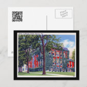 Carte Postale Bibliothèque au Marietta College, Ohio Vintage (Devant / Derrière)