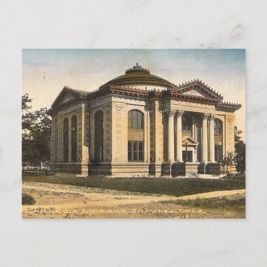 Carte Postale Bibliothèque Carnegie, Shawnee, Oklahoma, Vintage (Devant)