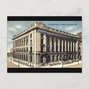 Carte Postale Bibliothèque, Cleveland, Ohio c1934