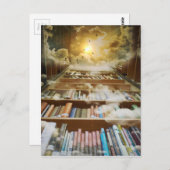 Carte Postale Bibliothèque dans le ciel (Devant / Derrière)