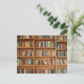 Carte Postale Bibliothèque de fond (Debout devant)