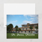 Carte Postale bibliothèque du centre-ville de fort pierce florid (Devant / Derrière)