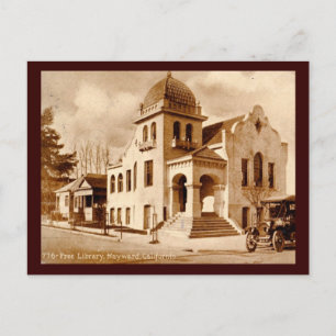 Carte Postale Bibliothèque, Hayward, Californie 1911 Vintage