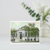 Carte Postale Bibliothèque, Lincoln, Nebraska Vintage (Debout devant)