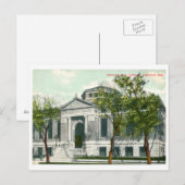 Carte Postale Bibliothèque, Lincoln, Nebraska Vintage (Devant / Derrière)