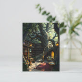Carte Postale Bibliothèque Nichée Dans Les Branches (Debout devant)