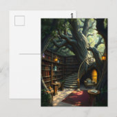 Carte Postale Bibliothèque Nichée Dans Les Branches (Devant / Derrière)