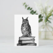 Carte Postale Bibliothèque Owl (Debout devant)