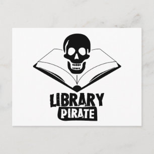 Carte Postale Bibliothèque Pirate