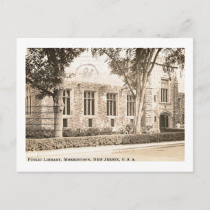 Carte Postale Bibliothèque publique, Morristown, New Jersey Vint