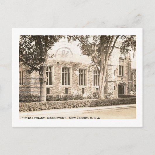 Carte Postale Bibliothèque publique, Morristown, New Jersey Vint (Devant)