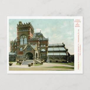Carte Postale Bibliothèque, Université de Philadelphie 1907 Vint