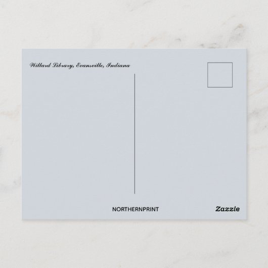 Carte Postale Bibliothèque Willard Evansville Indiana (Dos)