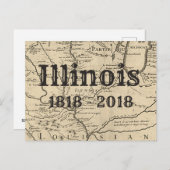 Carte Postale Bicentenaire historique de l'Illinois (Devant / Derrière)