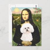 Carte Postale Bichon Frise 2R - Mona Lisa (Devant / Derrière)