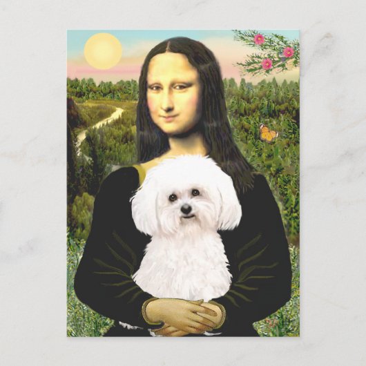 Carte Postale Bichon Frise 2R - Mona Lisa (Devant)