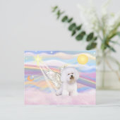 Carte Postale Bichon Frise Ange (Debout devant)