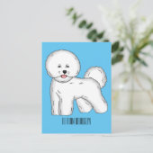 Carte Postale Bichon frise dog dessin animé (Debout devant)