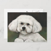 Carte postale Bichon Frise Original Chien Art (Devant / Derrière)