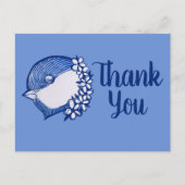 Carte Postale Bickadee en bleu oiseaux design (Devant)
