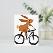 Carte Postale Bicycle Brown amusant à cheval lapin (Debout devant)