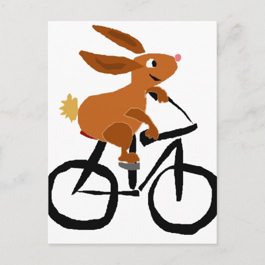 Carte Postale Bicycle Brown amusant à cheval lapin (Devant)