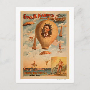 Carte Postale Bicycle Parachute en plein air