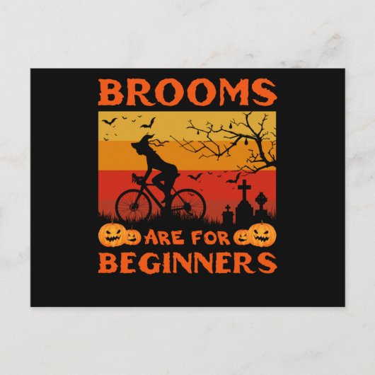 Carte Postale bicycle witch brooms (Devant)