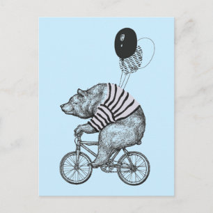 Carte Postale Bicyclette à ballon