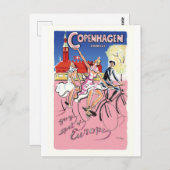 Carte Postale Bicyclette à Copenhague, Danemark (Devant / Derrière)