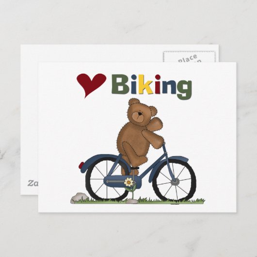 Carte Postale Bicyclette bleue I Love Vélo Tshirts et cadeaux (Devant / Derrière)